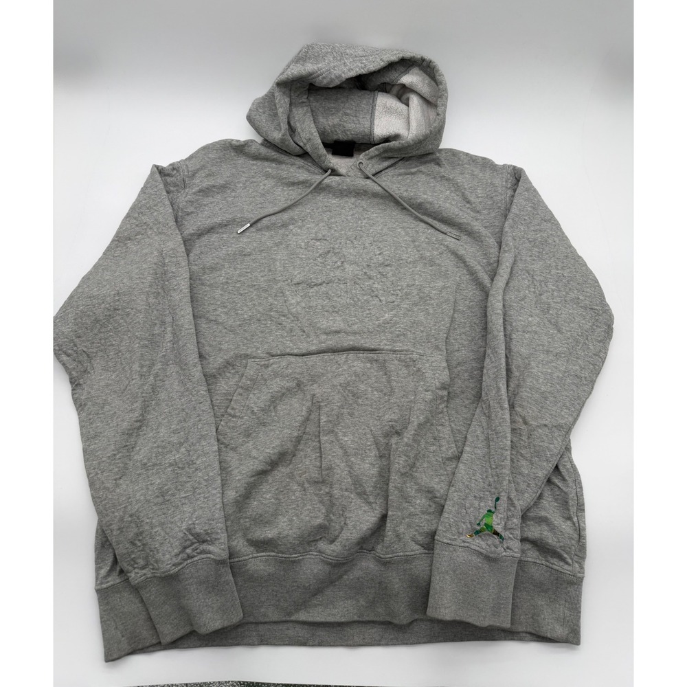 Vintage Jordan Mens Grey Embossed 23 Pullover Hoodie Iridescent Jumpman Size XL